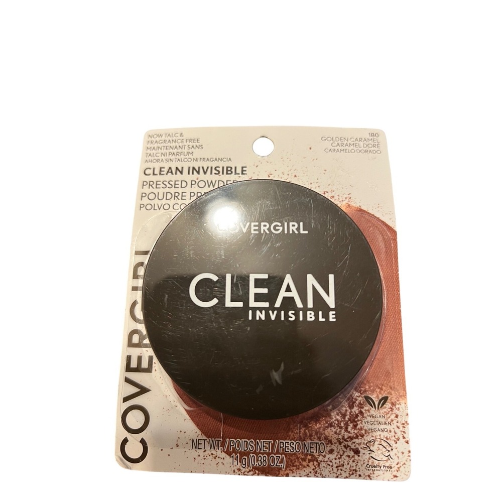 Covergirl Clean Invisible Pressed Powder‎ 180 Golden Caramel Talc Free Vegan 11g